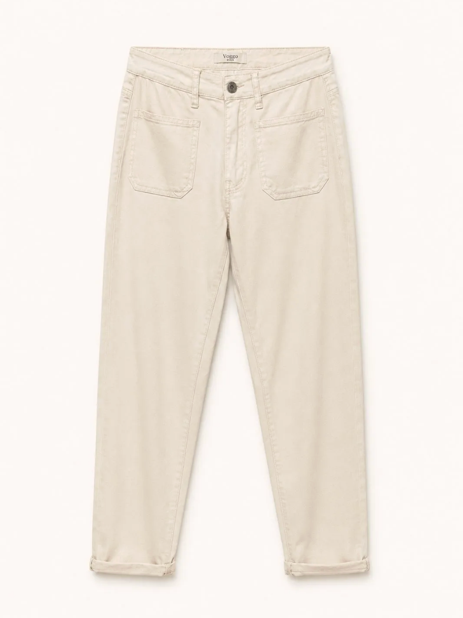 Byxor Mom Fit Canvas