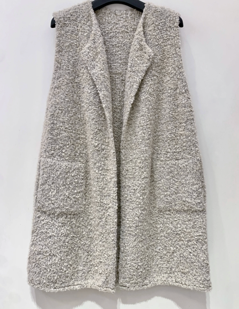 Väst bouclé - Beige