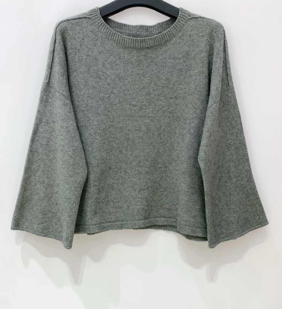 Sweater med 3/4-ärmar - Kaki