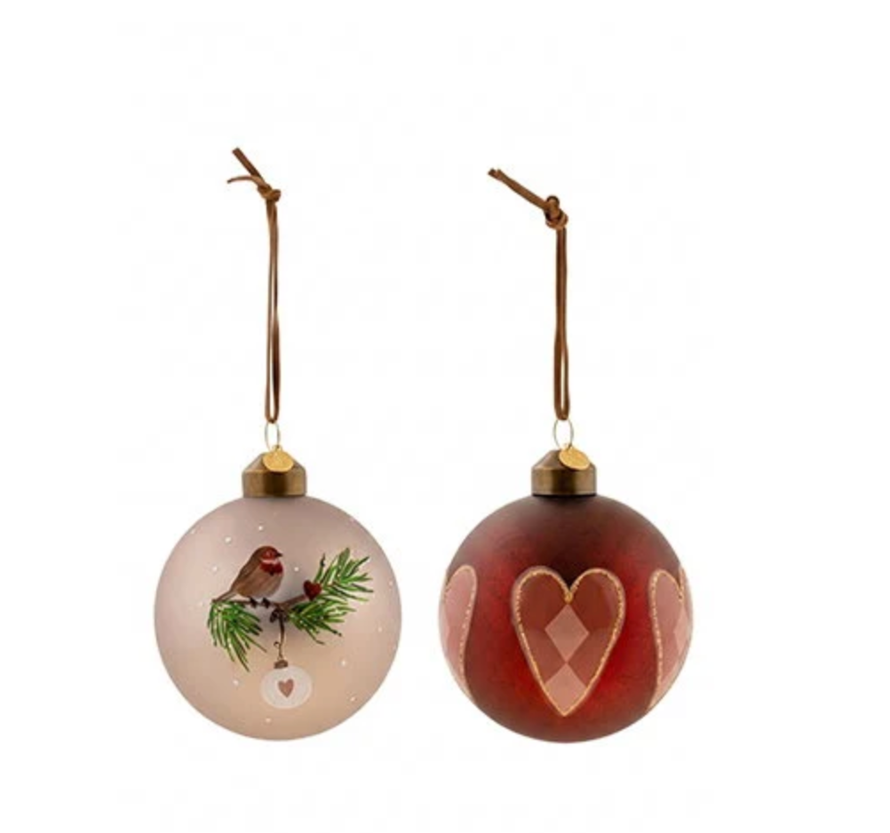 Julkulor - Set med 2 st, Glas