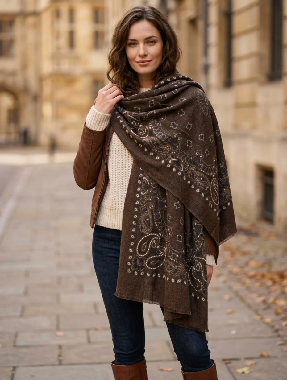 Tørklæde Cashmere mix - brown