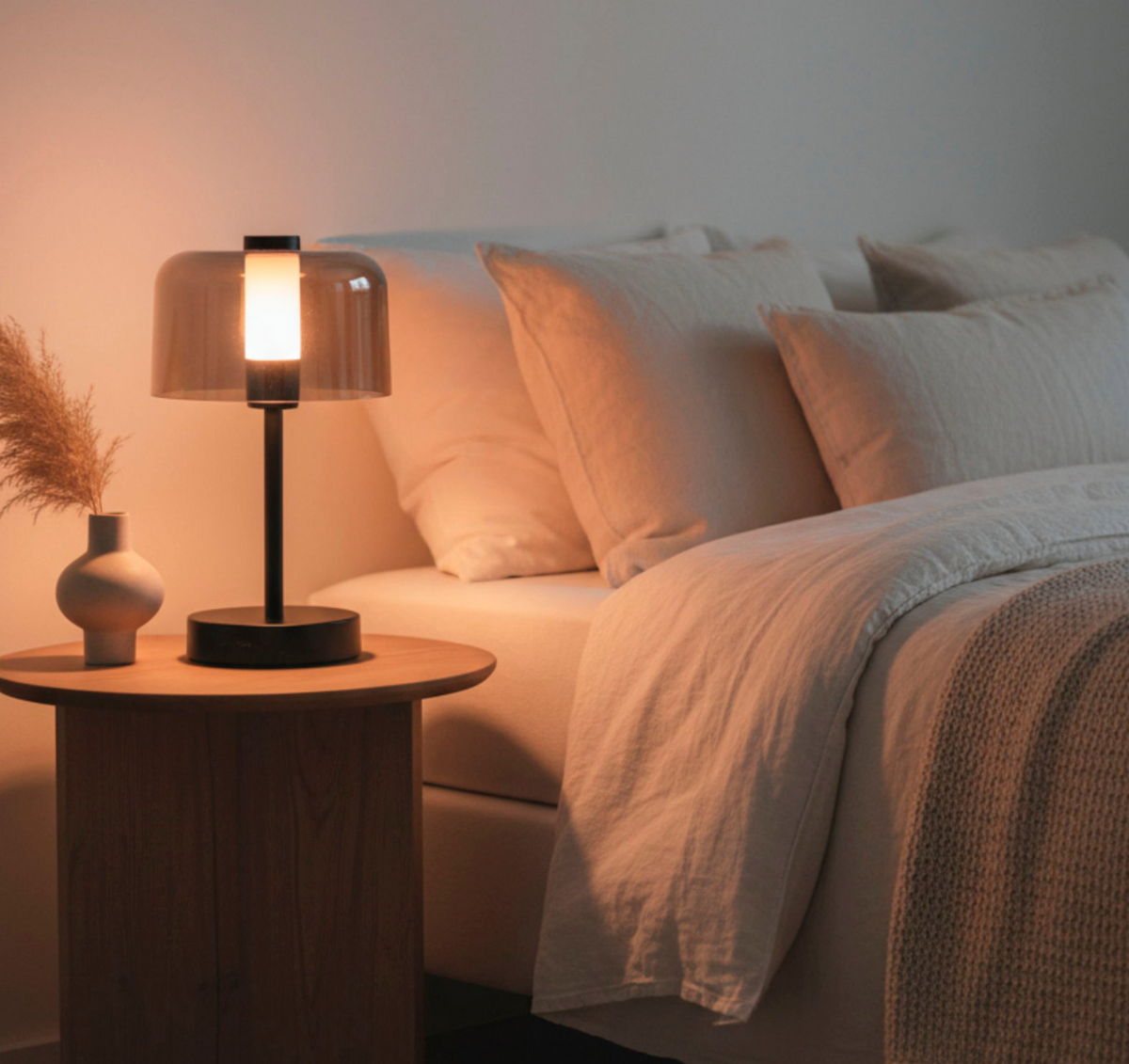 Bordslampa laddningsbar – svart
