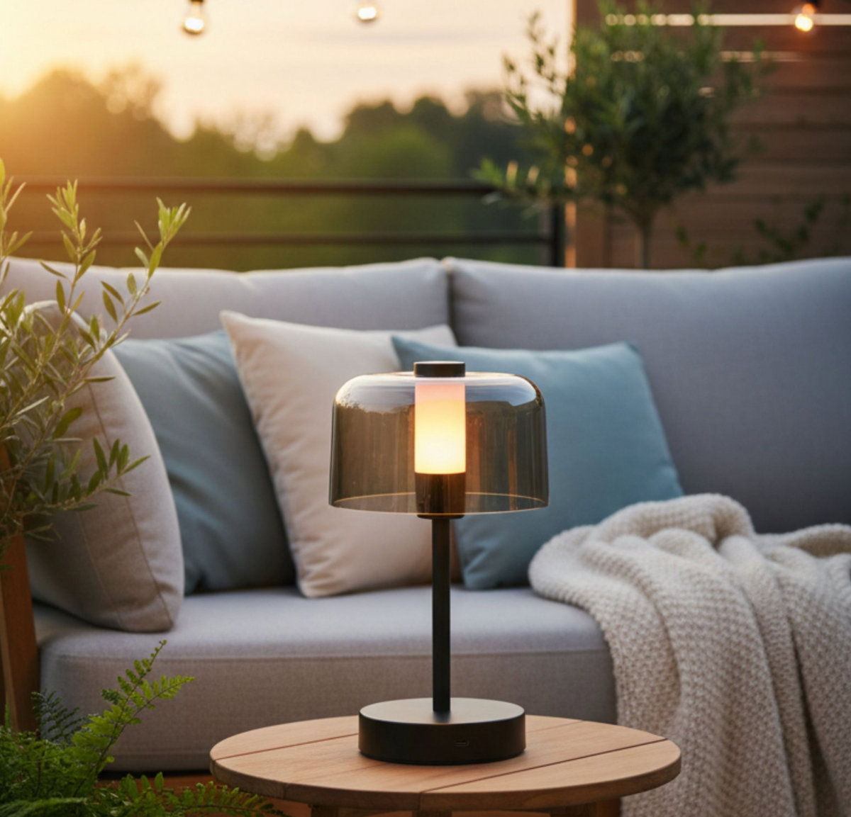 Bordslampa laddningsbar – svart