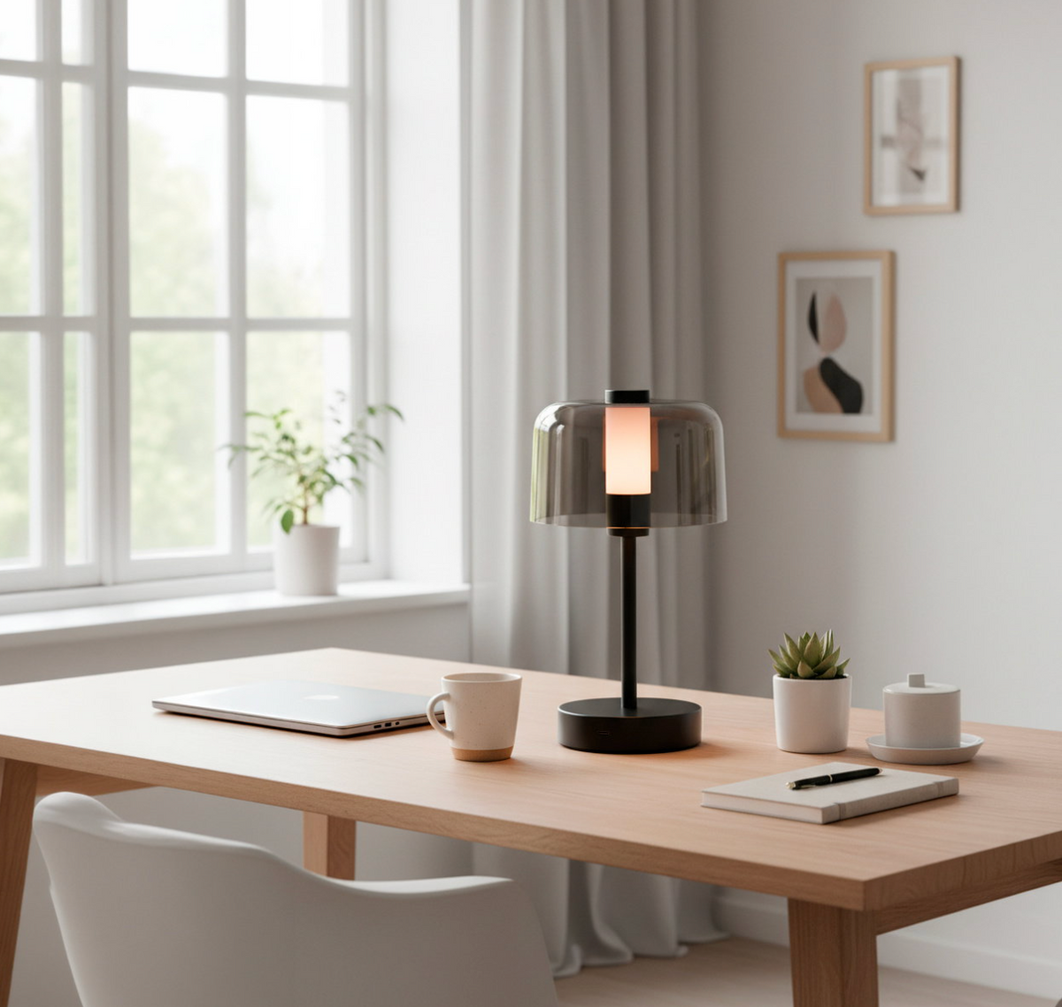 Bordslampa laddningsbar – svart