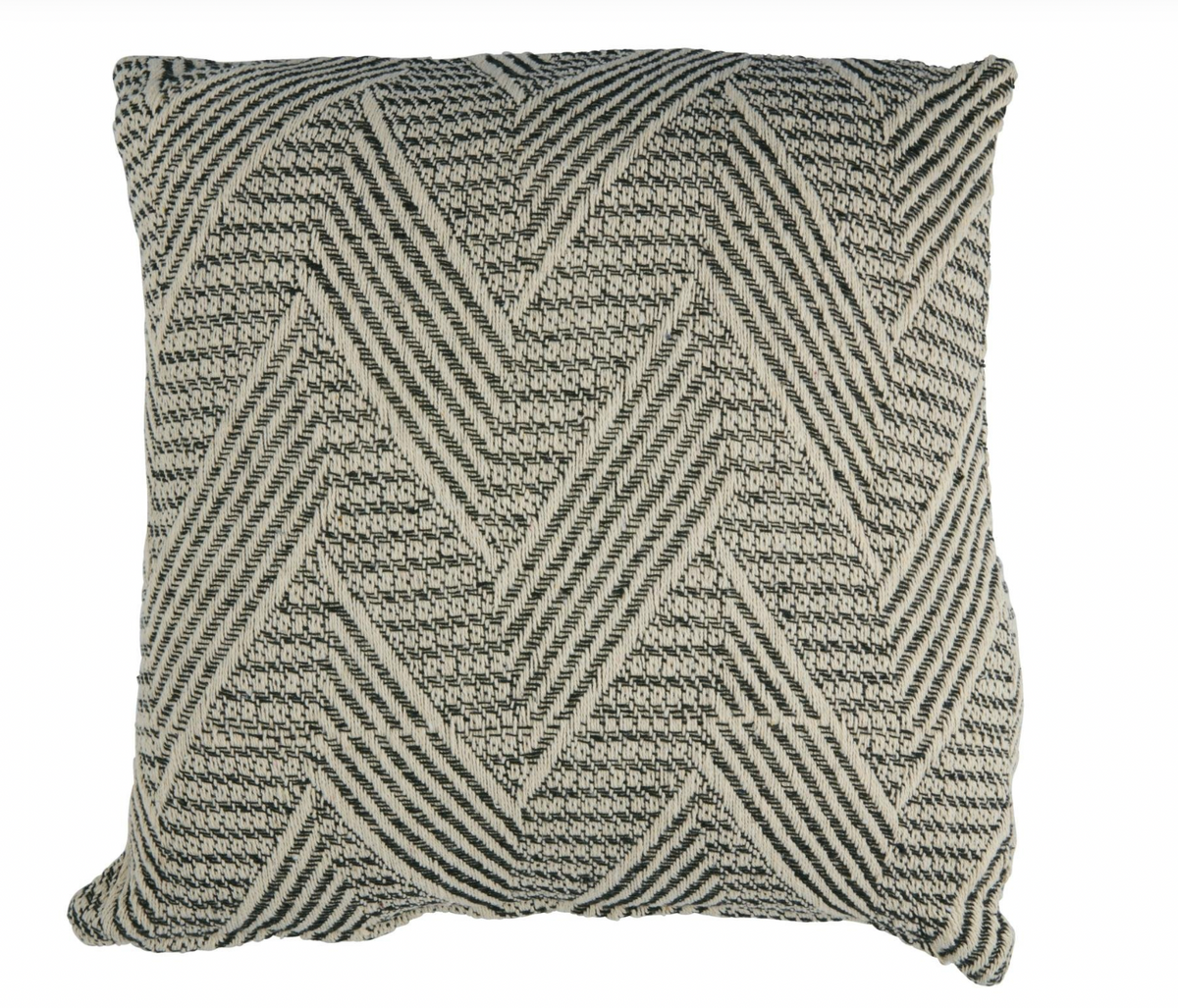 Kudde med fyllning 45x45 cm - Grafisk Svart
