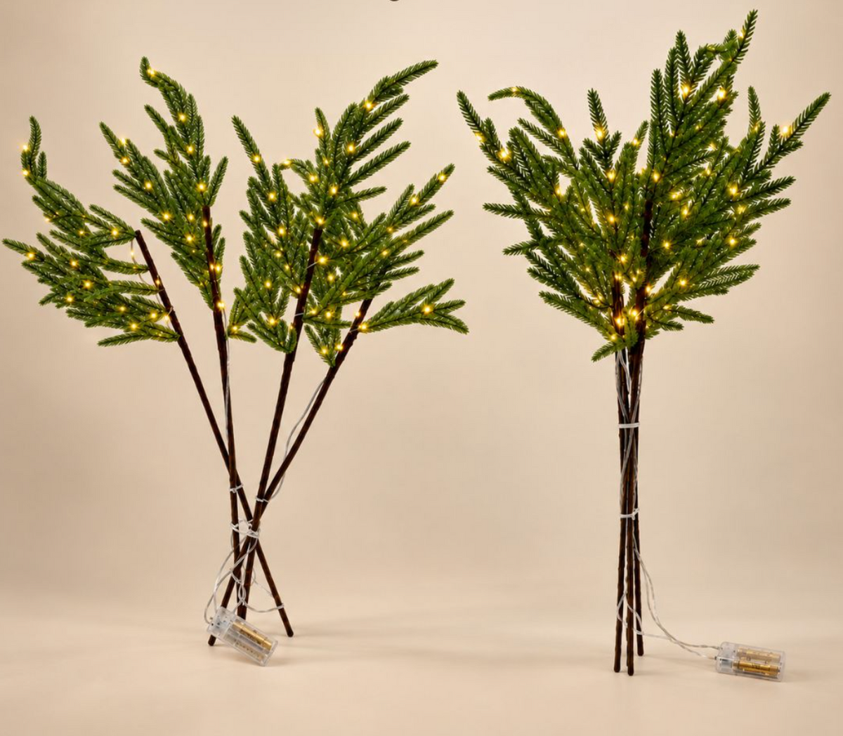 Konstgjorda grangrenar med LED – 4 st.