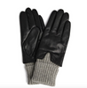 Skinnhandske med vikbar stickad mudd - Black/Grey