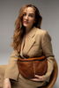 Bumbag JOMA flätad med nitar - Cognac