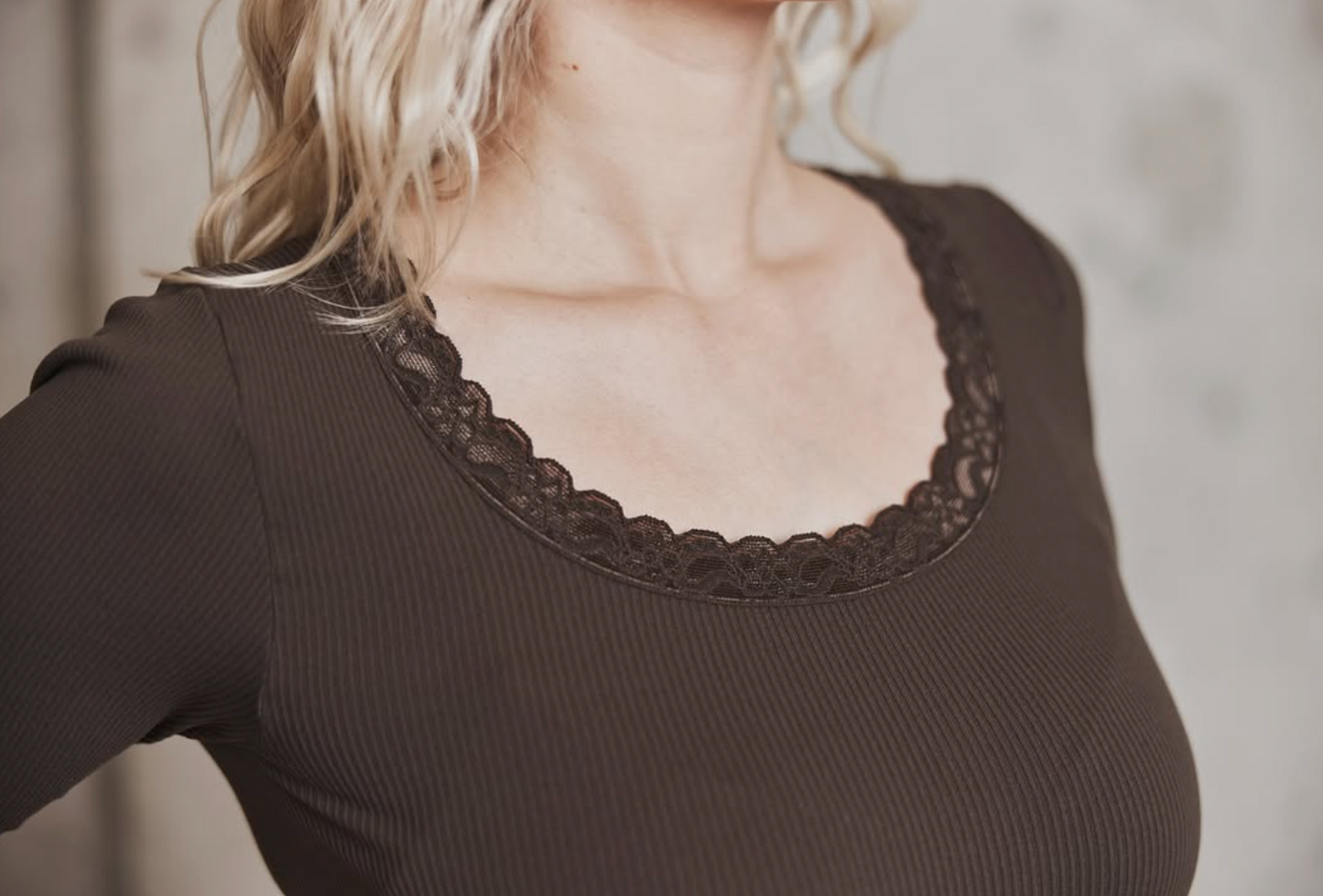 Blus Frida mikrofiber - Caffe