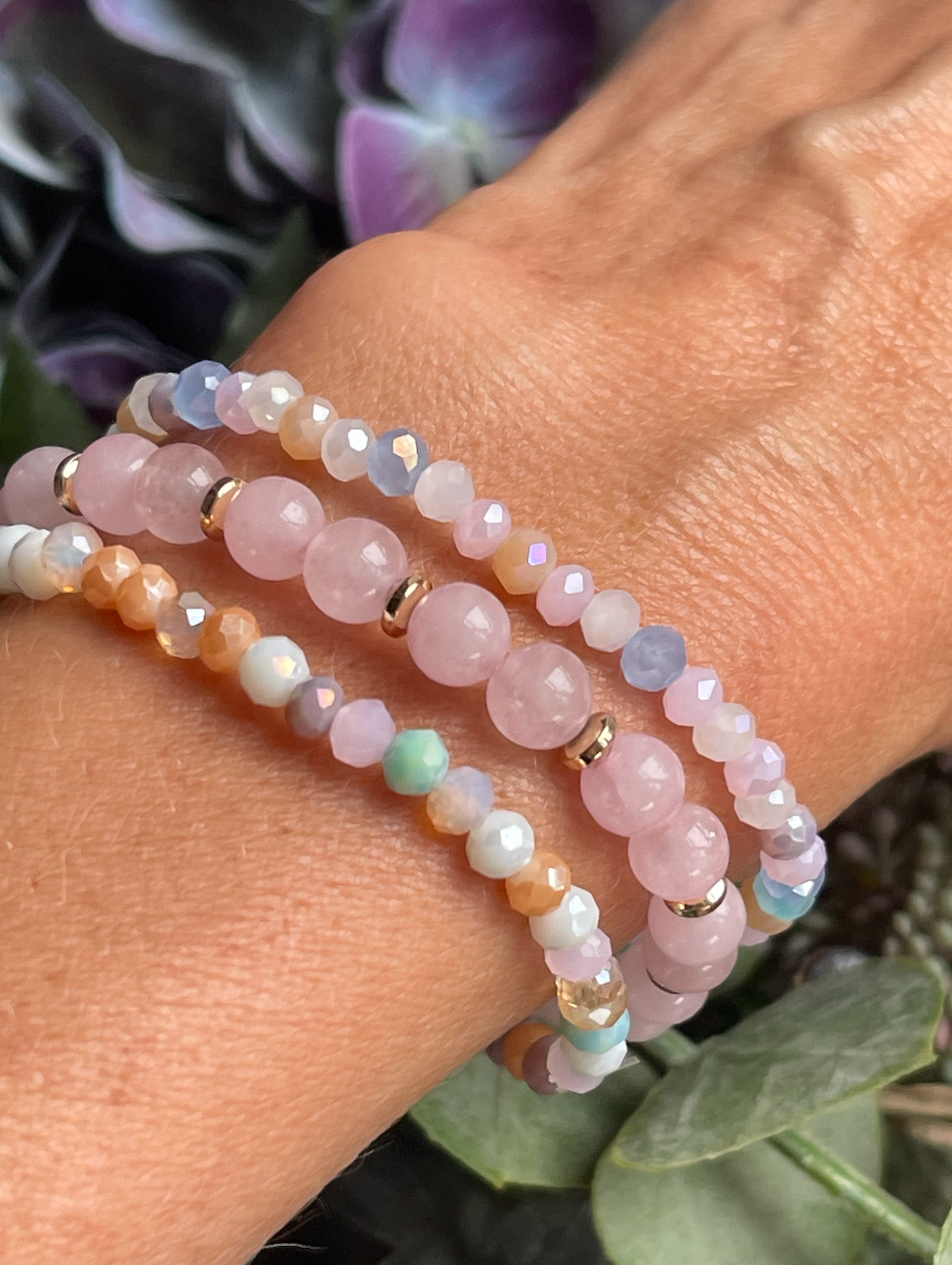 Armband Luna Soft pink – Set med 3 st