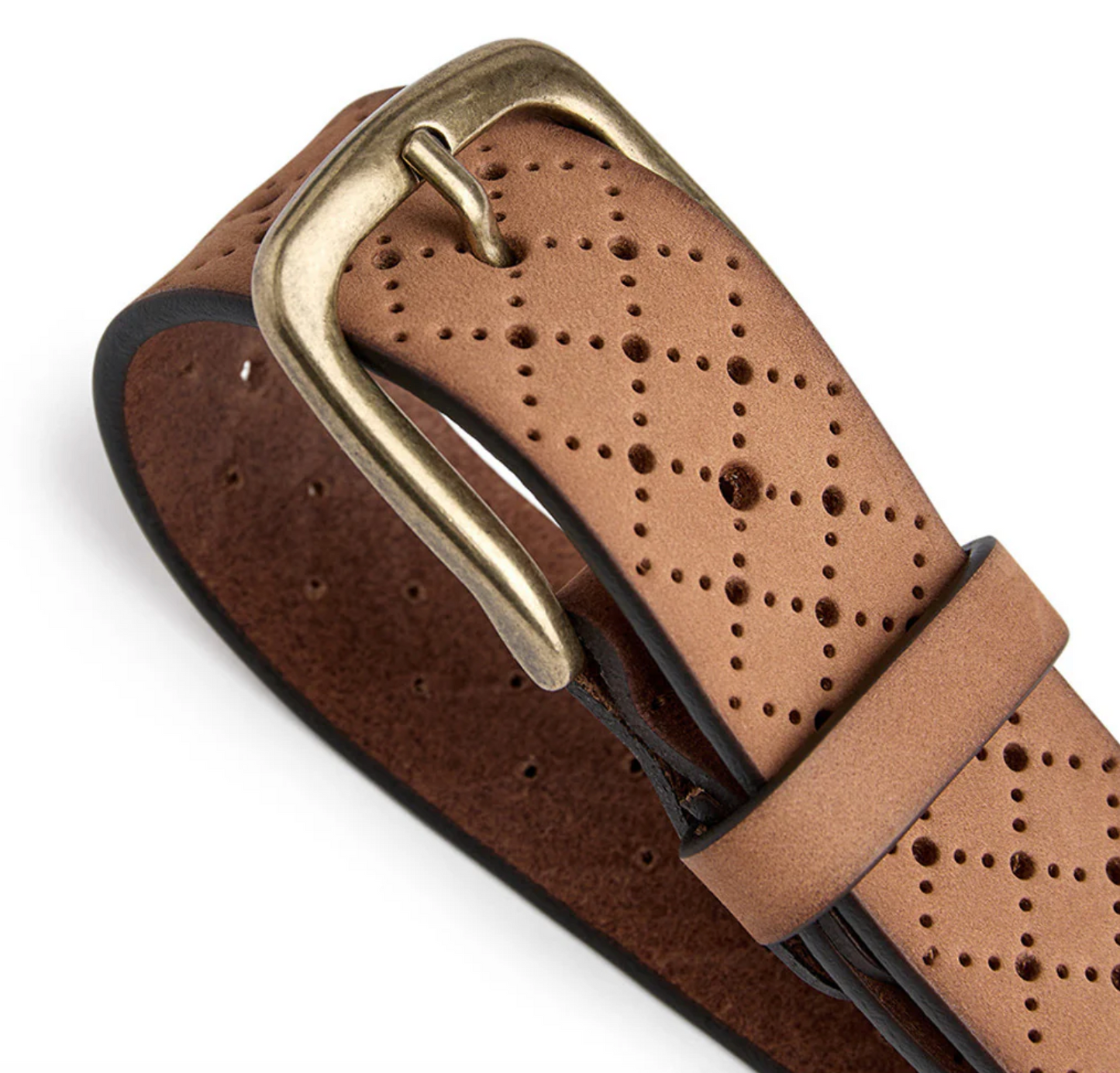 Jeansbälte dekorerat med hålmönster