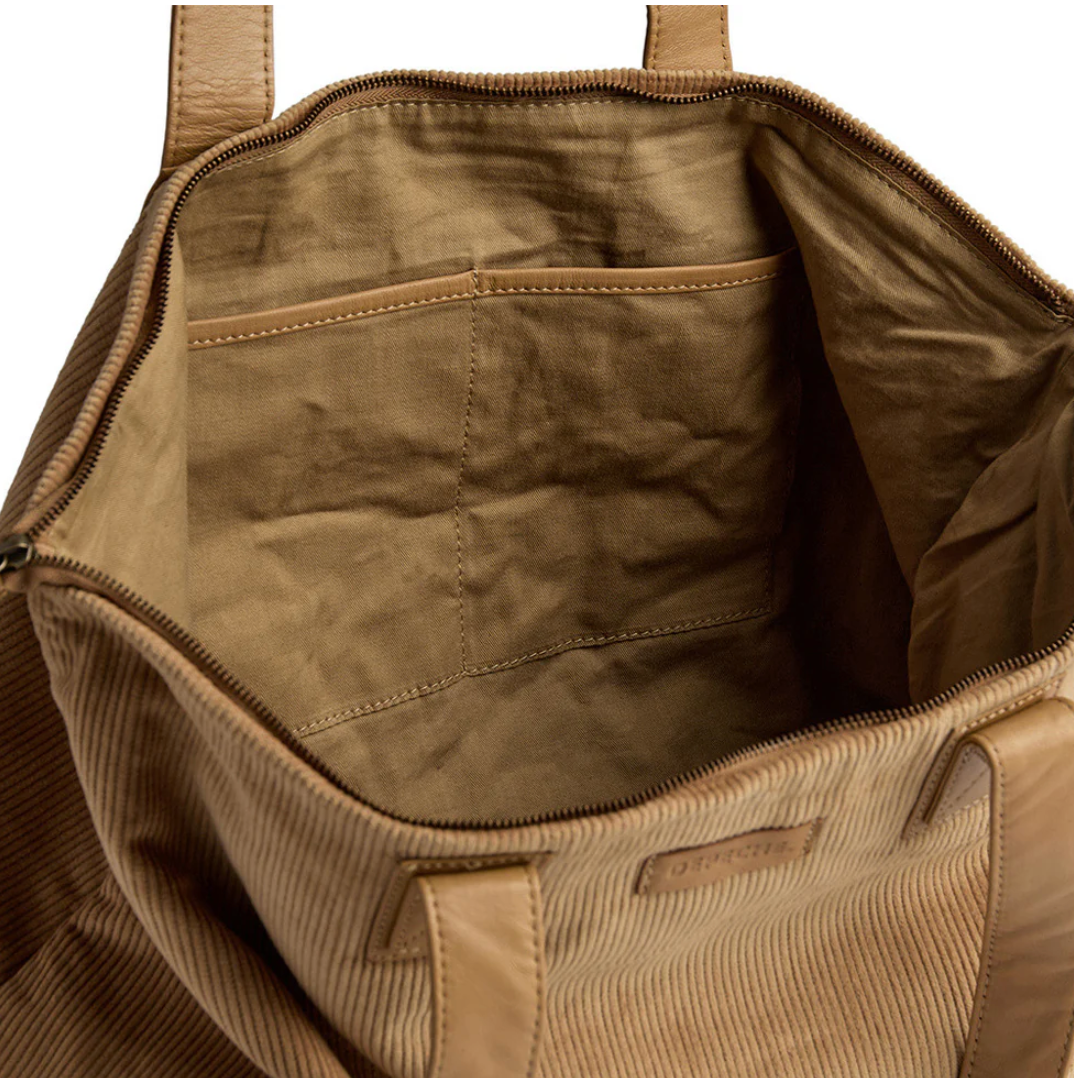Shopper Sammet - Tan