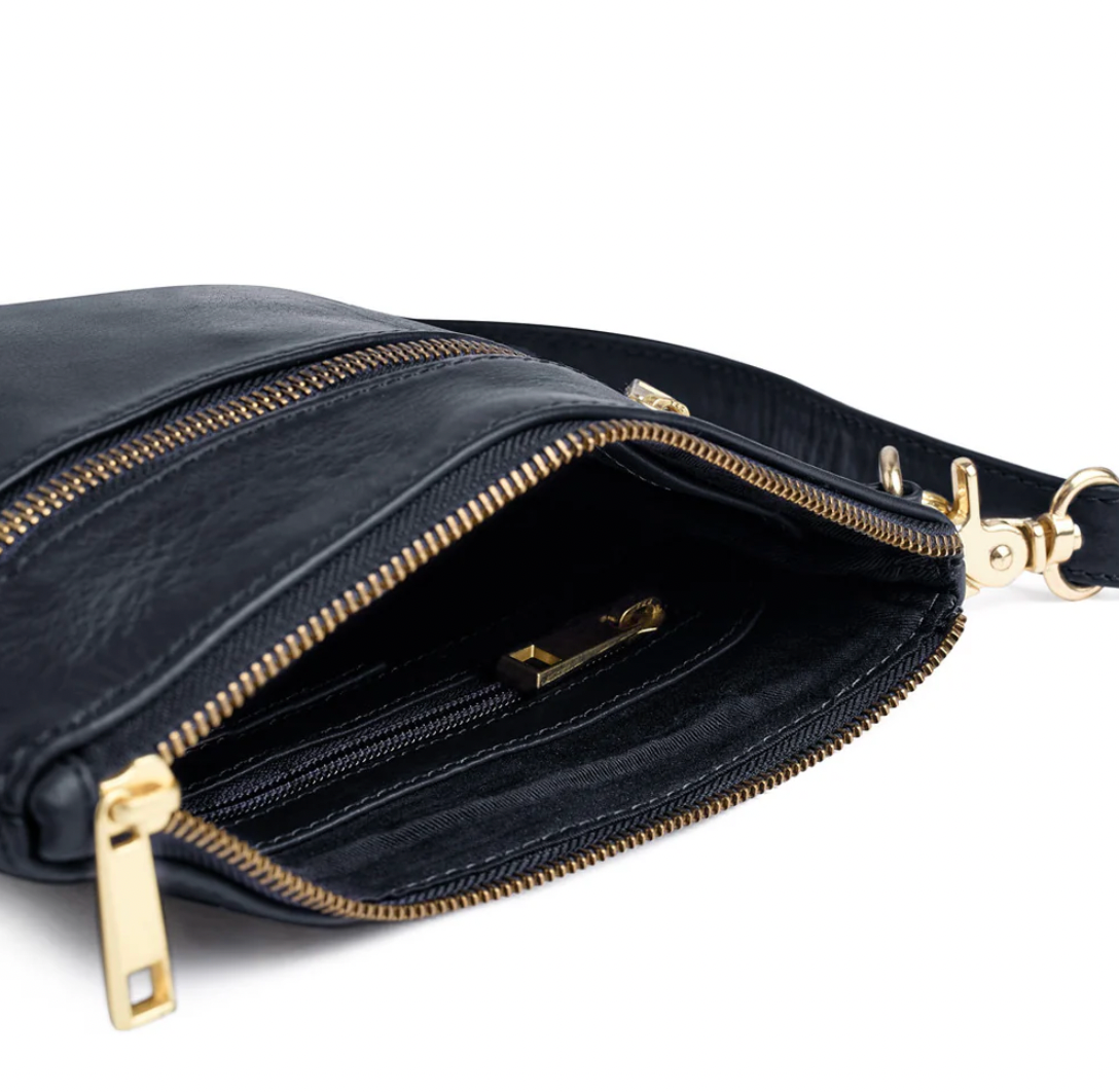 Vacker läderclutch - LADY Midnight Blue