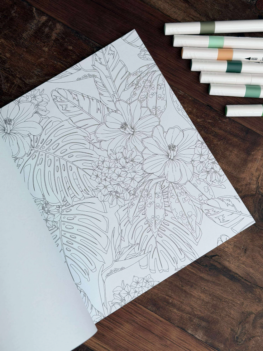 Målarbok för vuxna - Låt oss Utforska Djungeln MIX