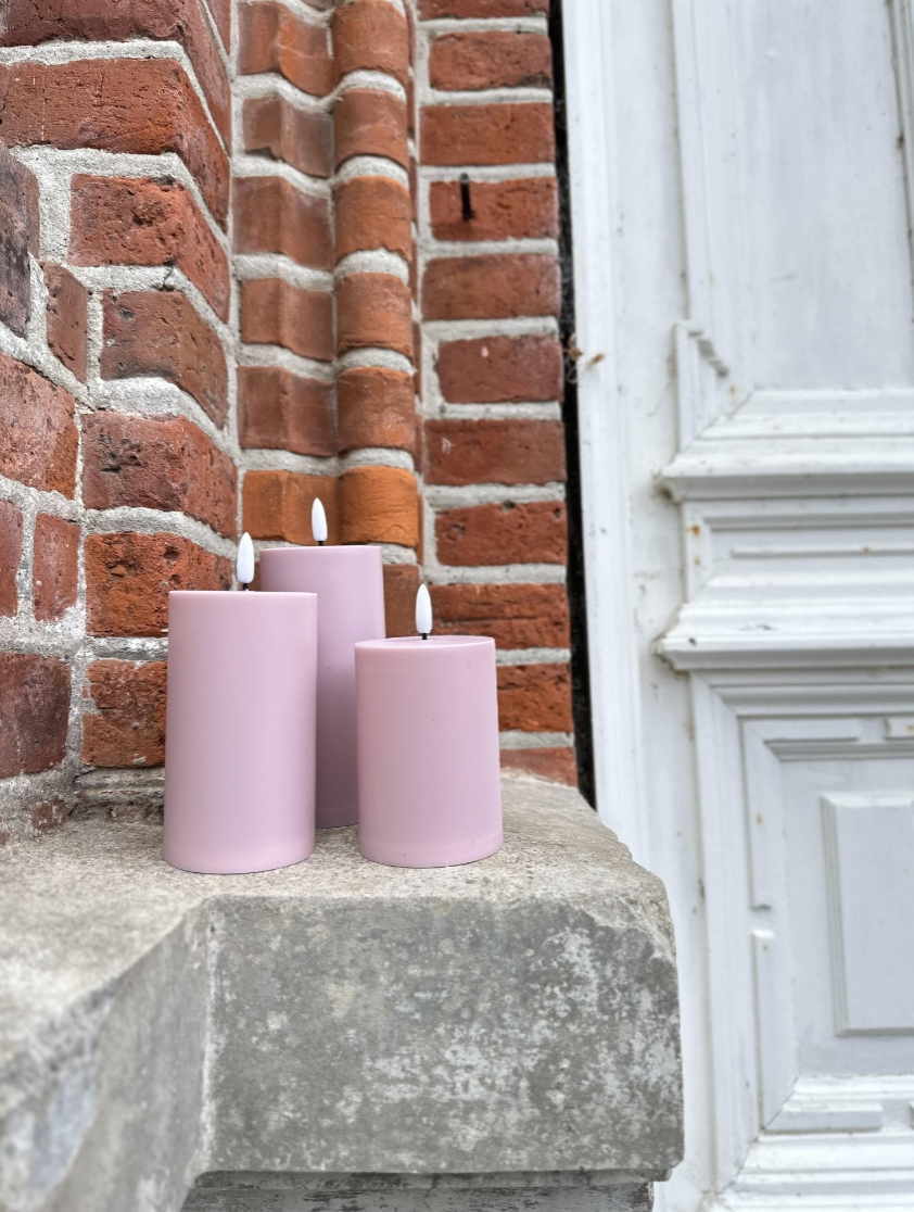 LED Utomhusblockljus set om 3 st – Rosa