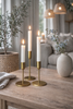 Ljusstake set för stearinljus – Guld Mindy