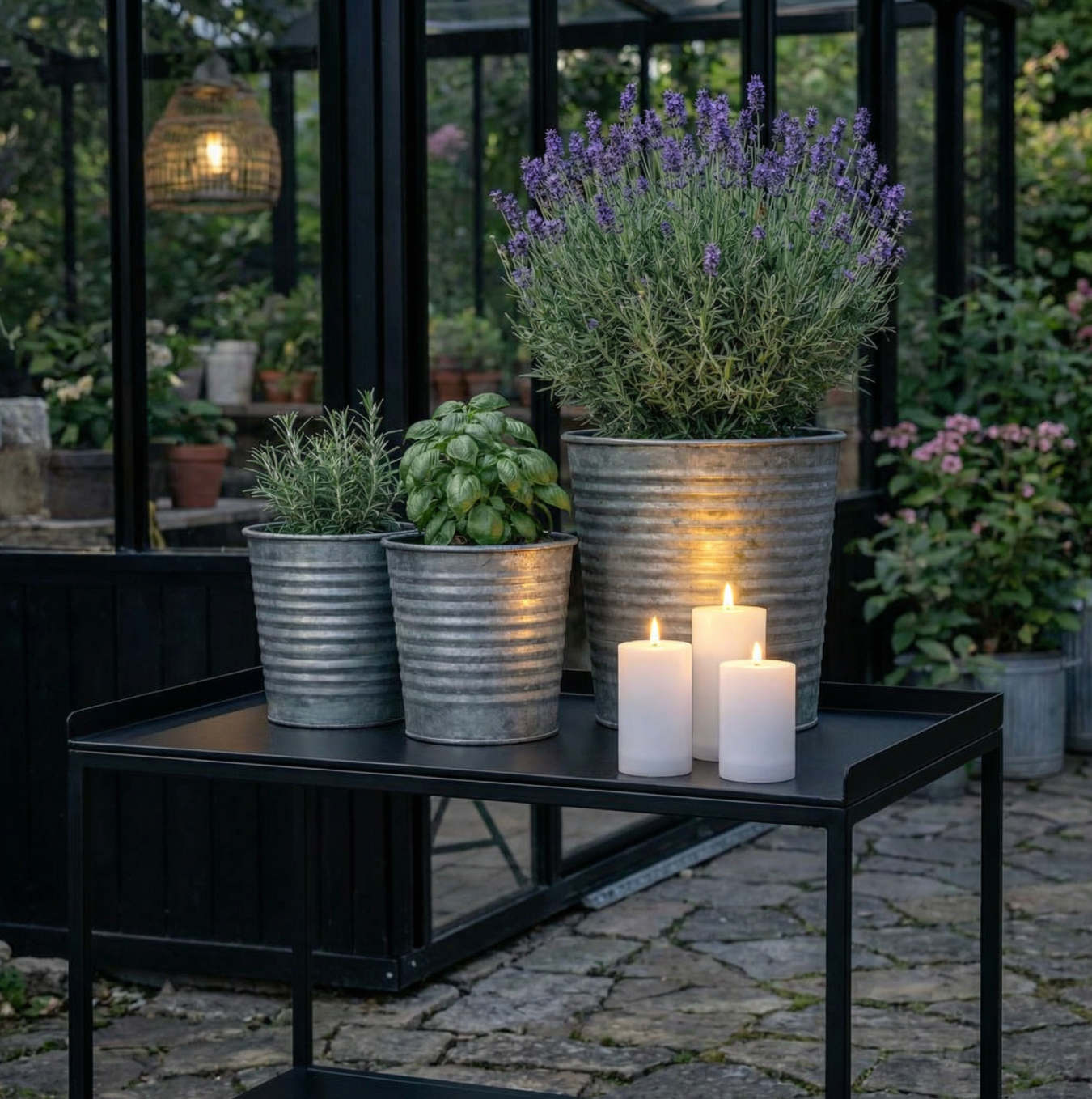 LED Utomhus Blockljus Set - 3 st - Vit