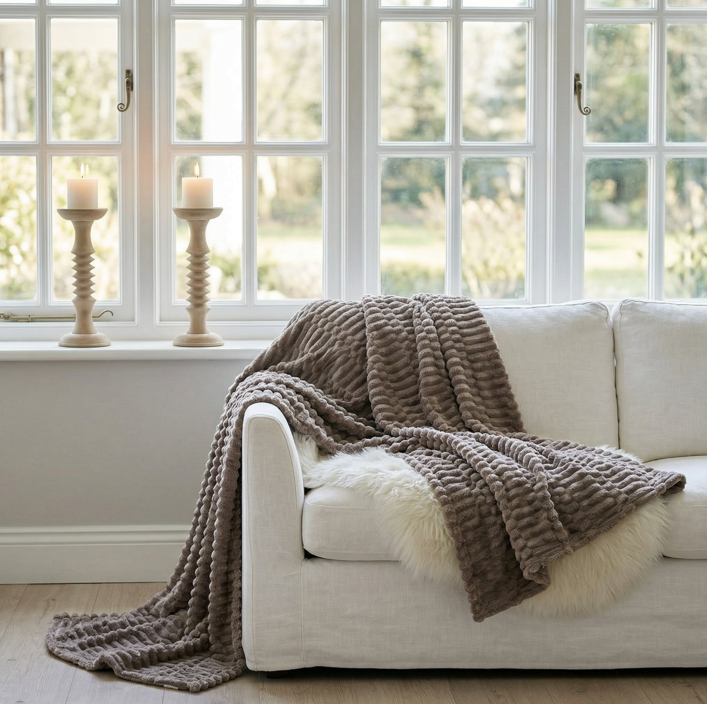 Pläd SUPER SOFT - Taupe