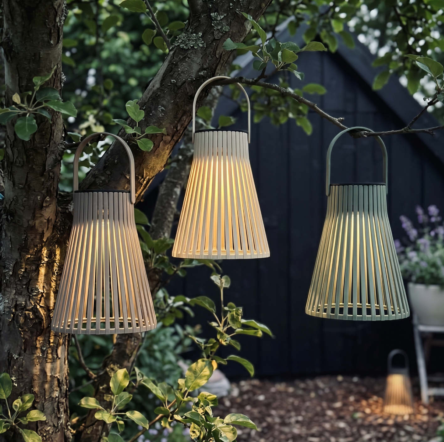 Lykta med solceller 14 cm - Flera färgalternativ