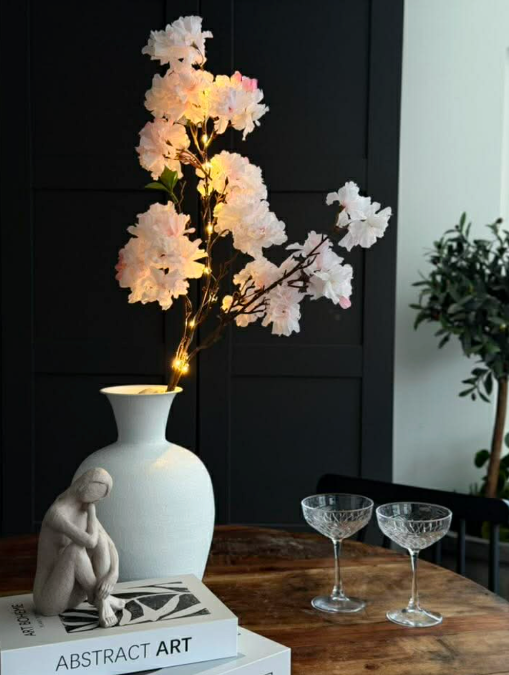 Japansk Körsbärsgren med ljus - Rosa