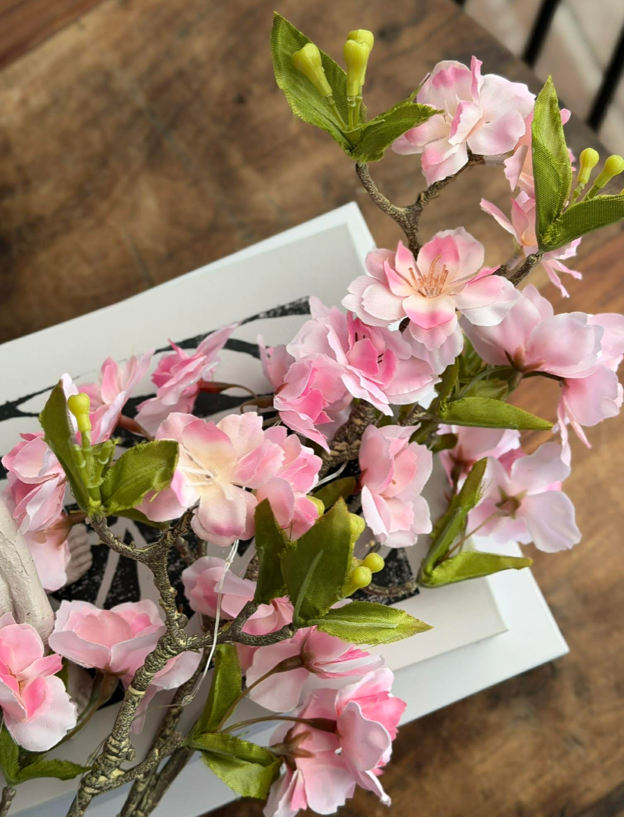 Körsbärsgren med ljus - Rosa