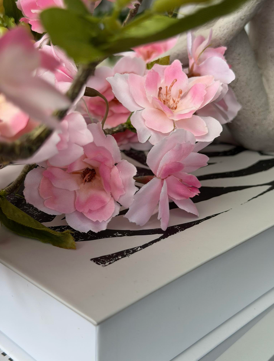 Körsbärsgren med ljus - Rosa