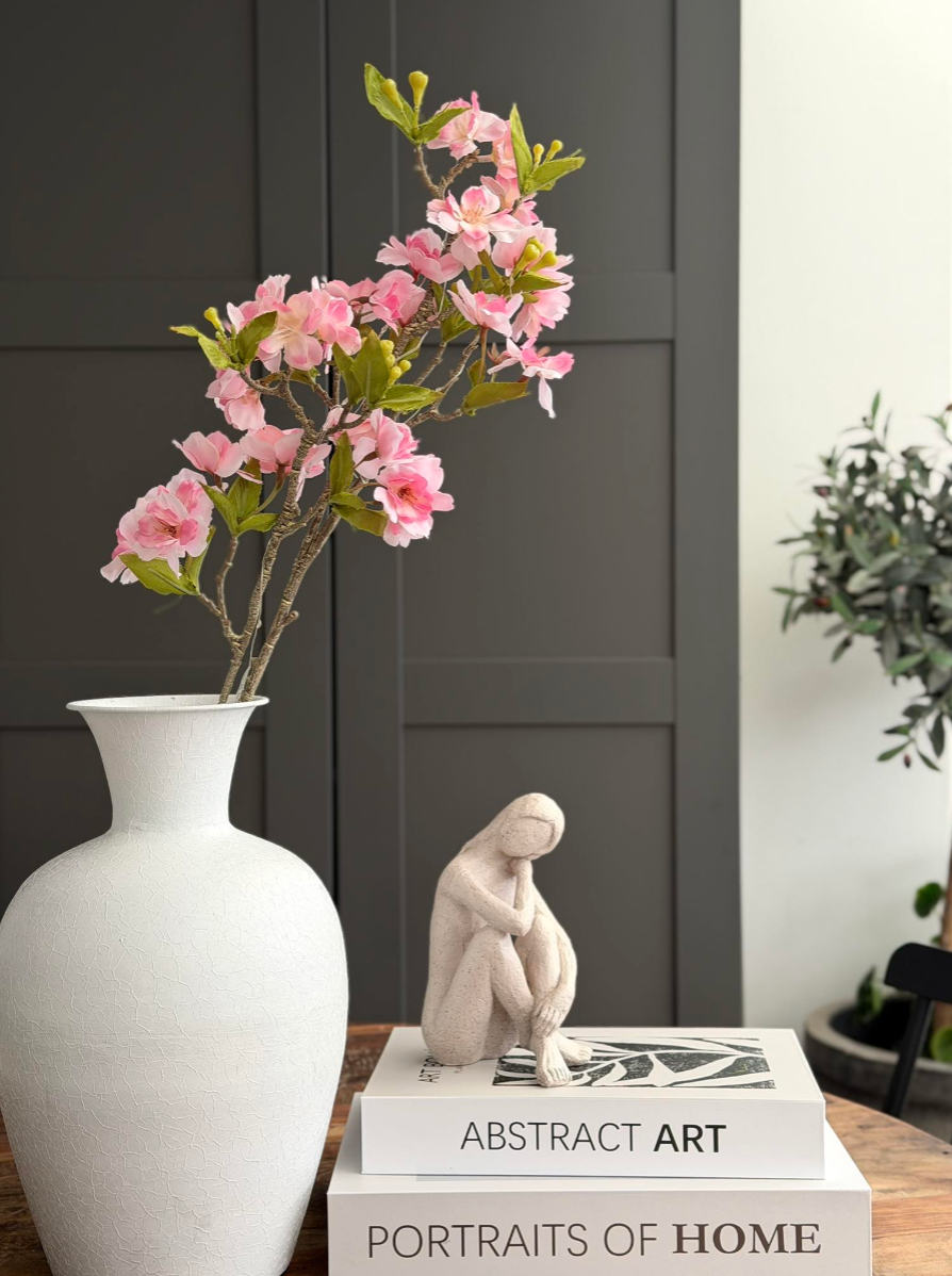 Körsbärsgren med ljus - Rosa