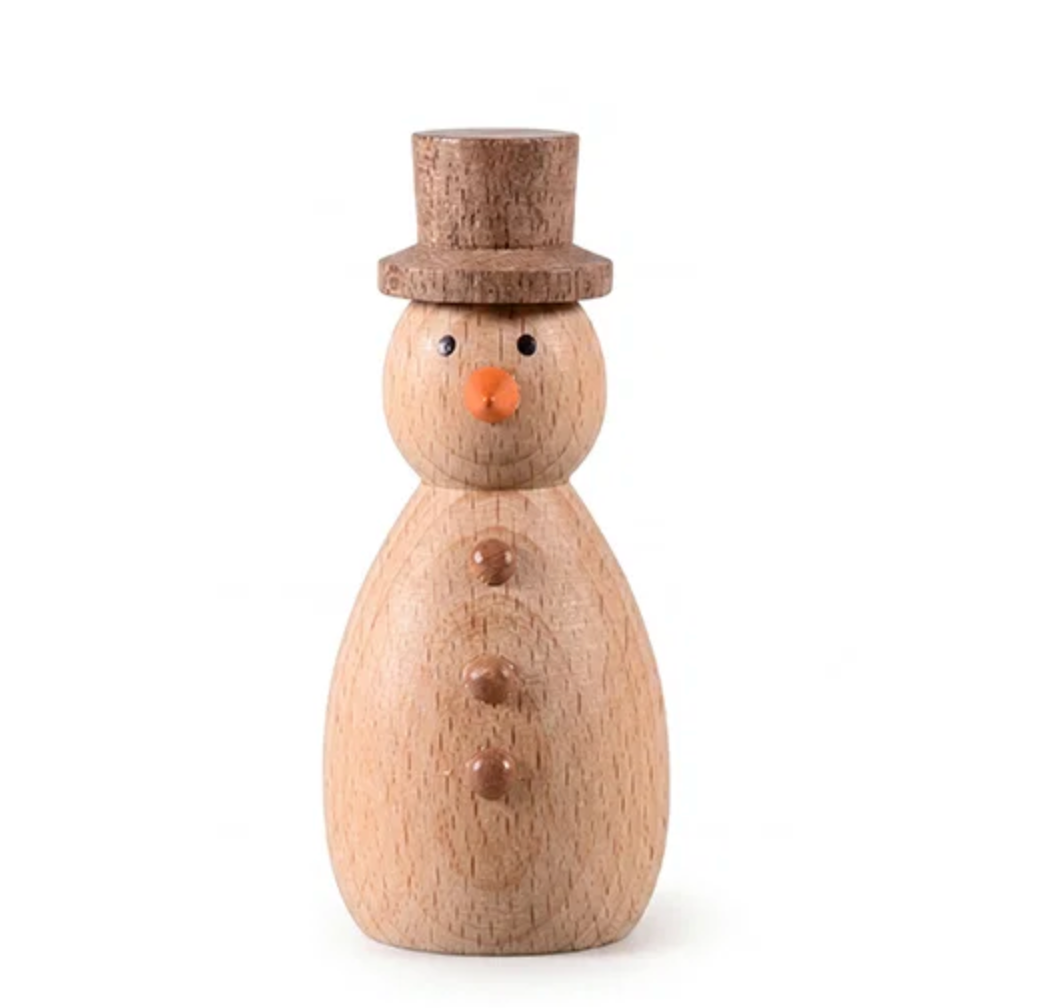 Snögubbe - wood – dekorativ figur