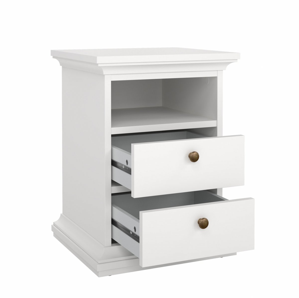 Sängbord Paris White – 2 lådor