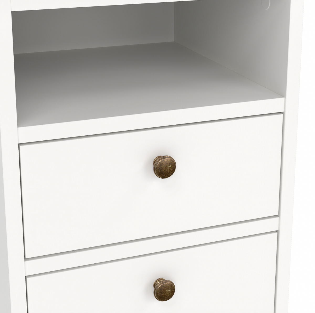 Sängbord Paris White – 2 lådor