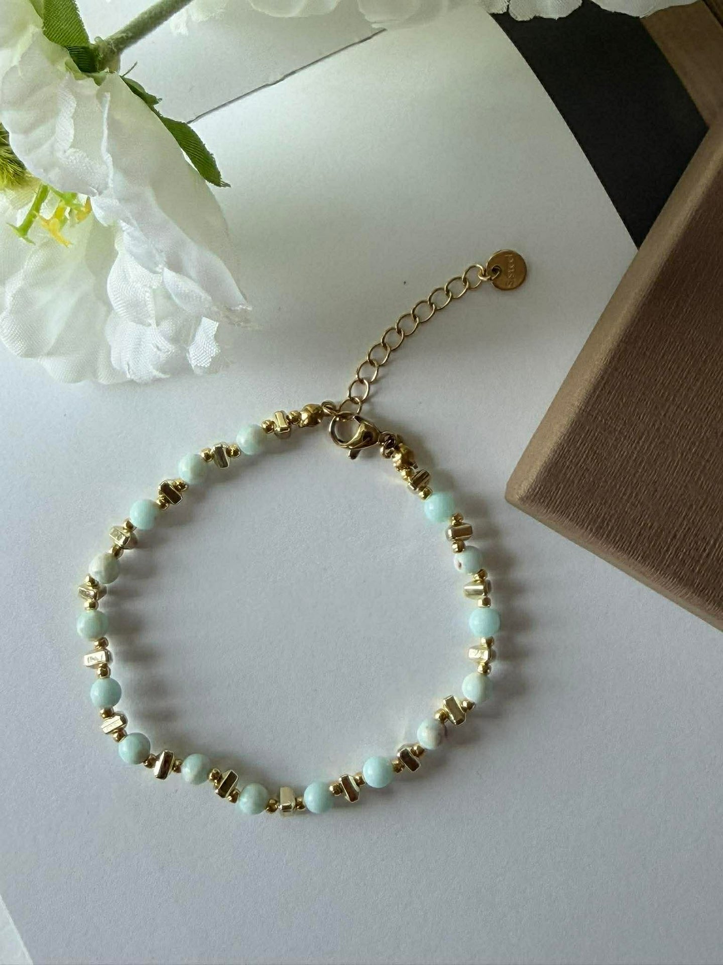 Armband TILDE - Natursten - Jadegrön