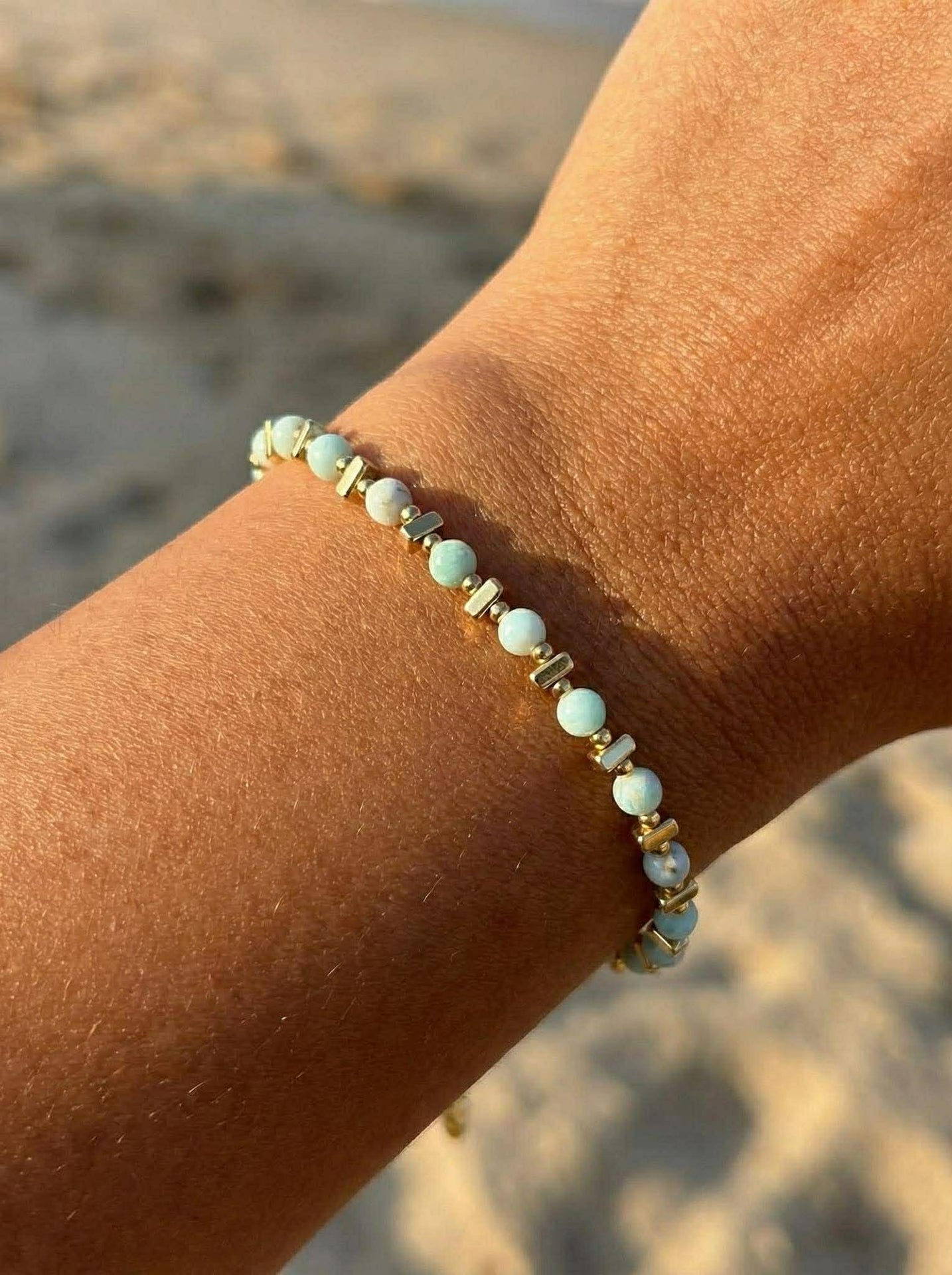 Armband TILDE - Natursten - Jadegrön