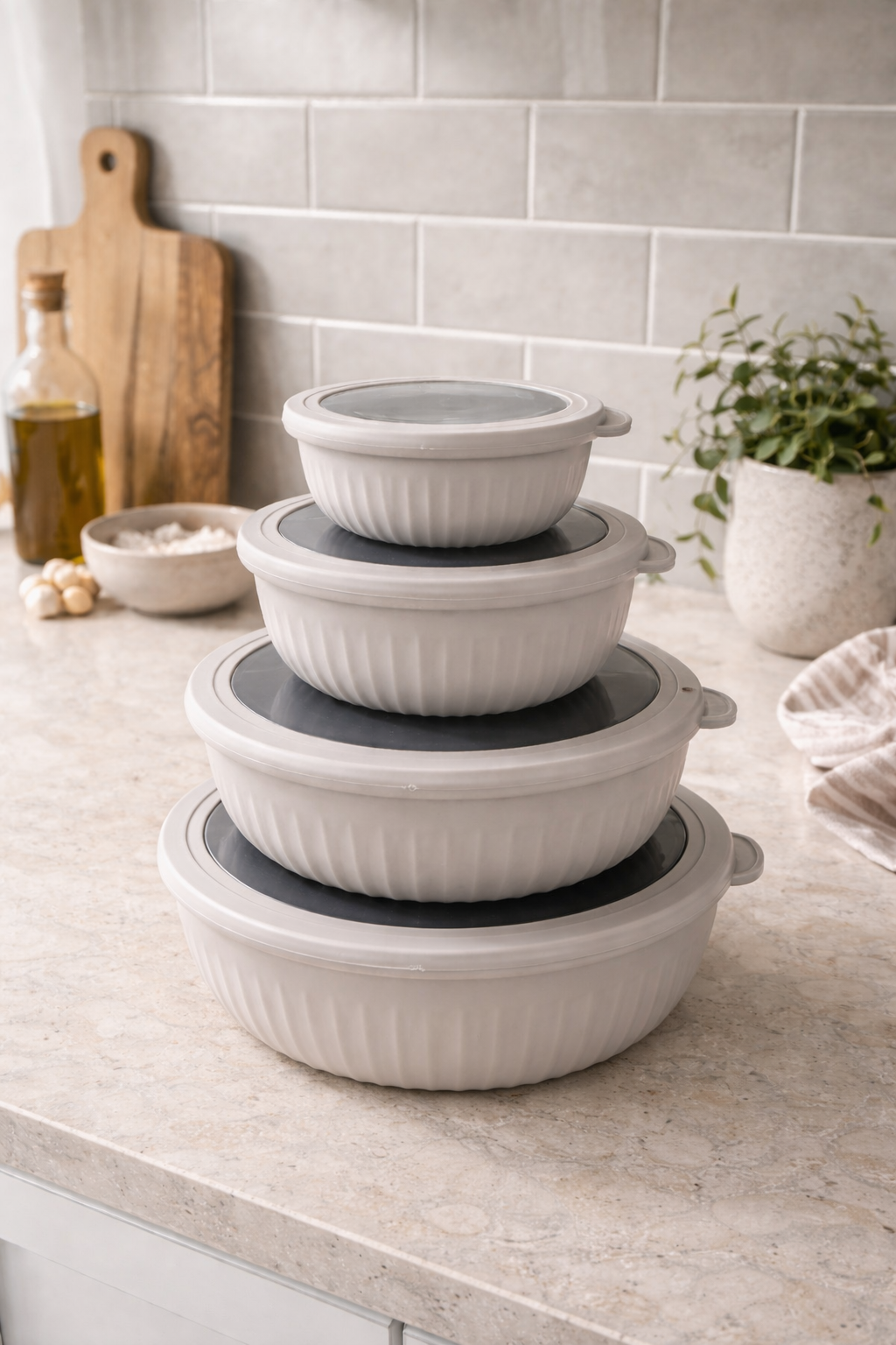 Förvaringsburkar Stone – Set om 4 st.