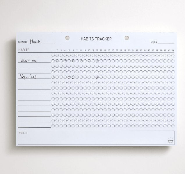 A4 planlægnings blok – HABIT TRACKER - VIAMAJA