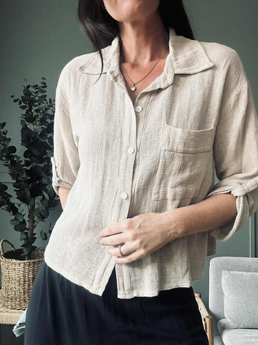 Blus Milla - Linneblandning beige