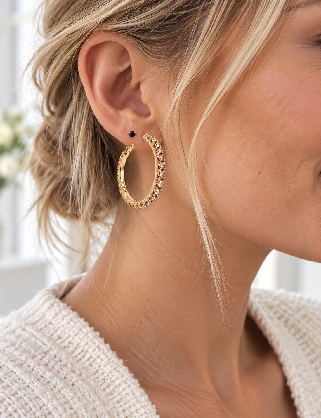 Örhängen Smilla Hoops - Champagne