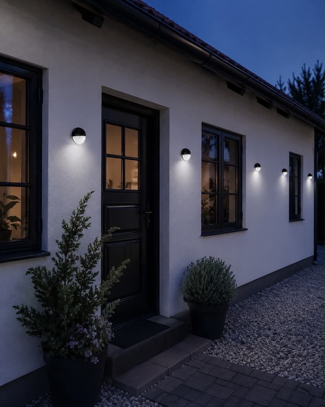 Vägglampa med solceller – Set med 4 st.