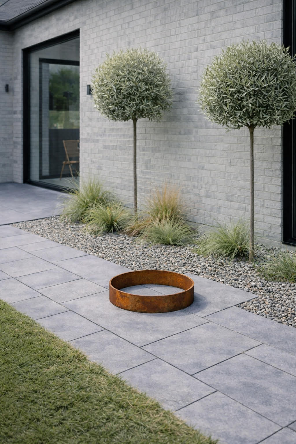 Ring till spegelbassäng - Dia 33 Corten Rost