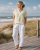 T-shirt - Flea yellow linen