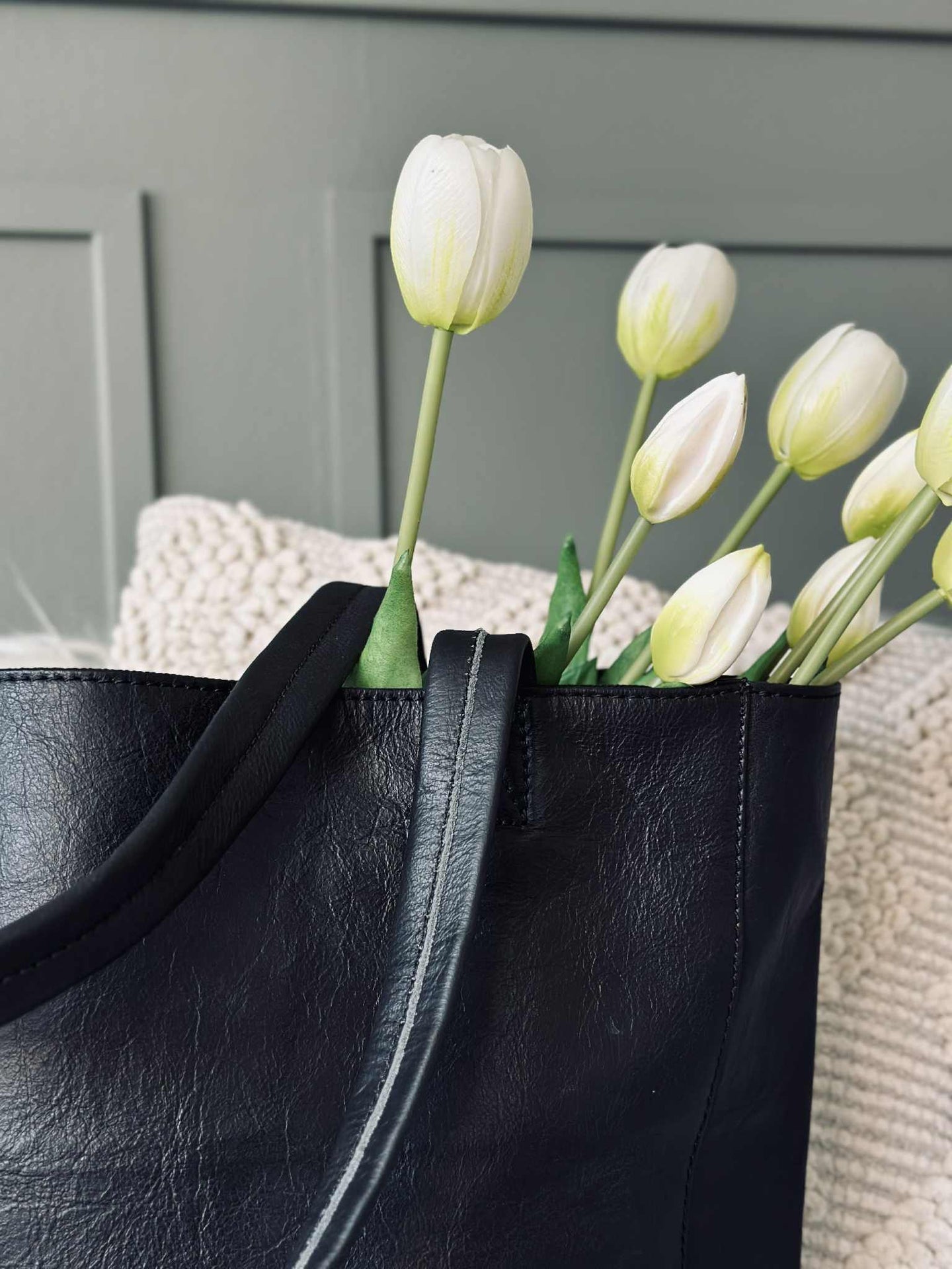 Shopper Anna - Svart läder