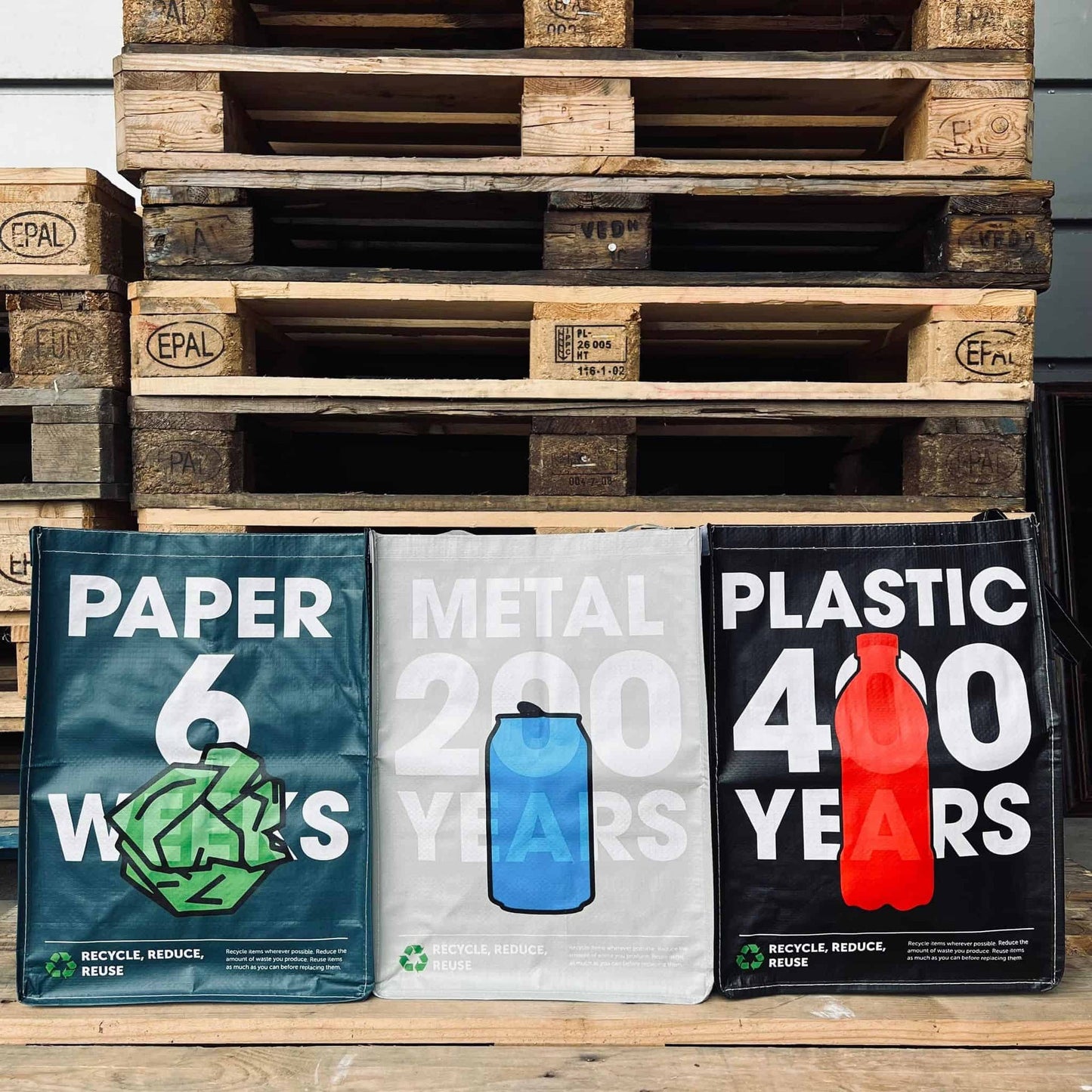 Affaldssorteringssposer - 3 stk i genanvendt plast - VIAMAJA.DK