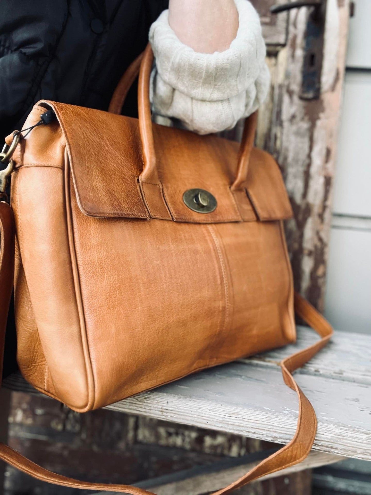 Arbejdstaske - LUX Cognac - VIAMAJA.DK