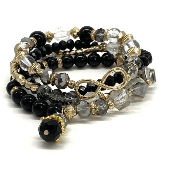 Armbånd 4 stk Black - Glasperle mix - VIAMAJA