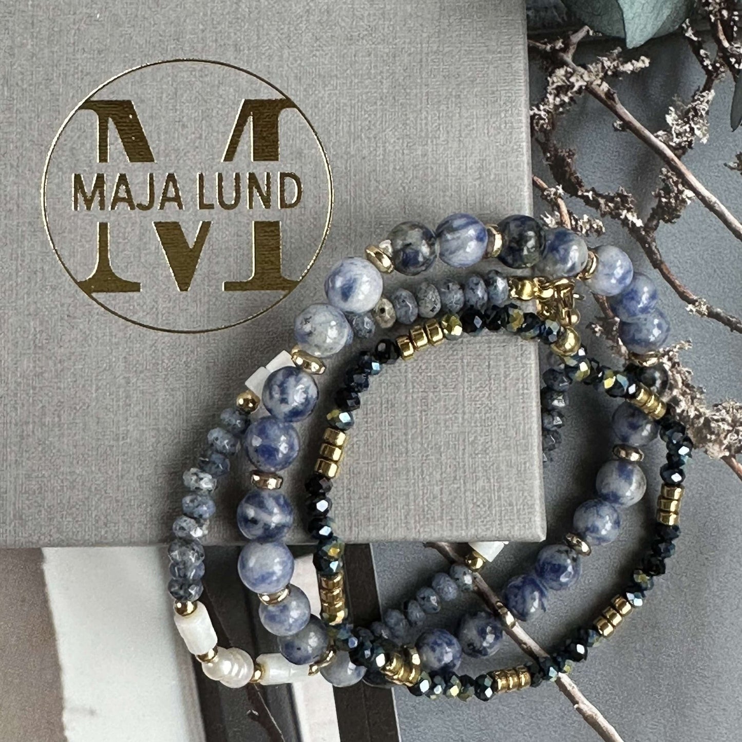 Armbånd GISELE Blue mix – Sæt med 3 stk - VIAMAJA.DK