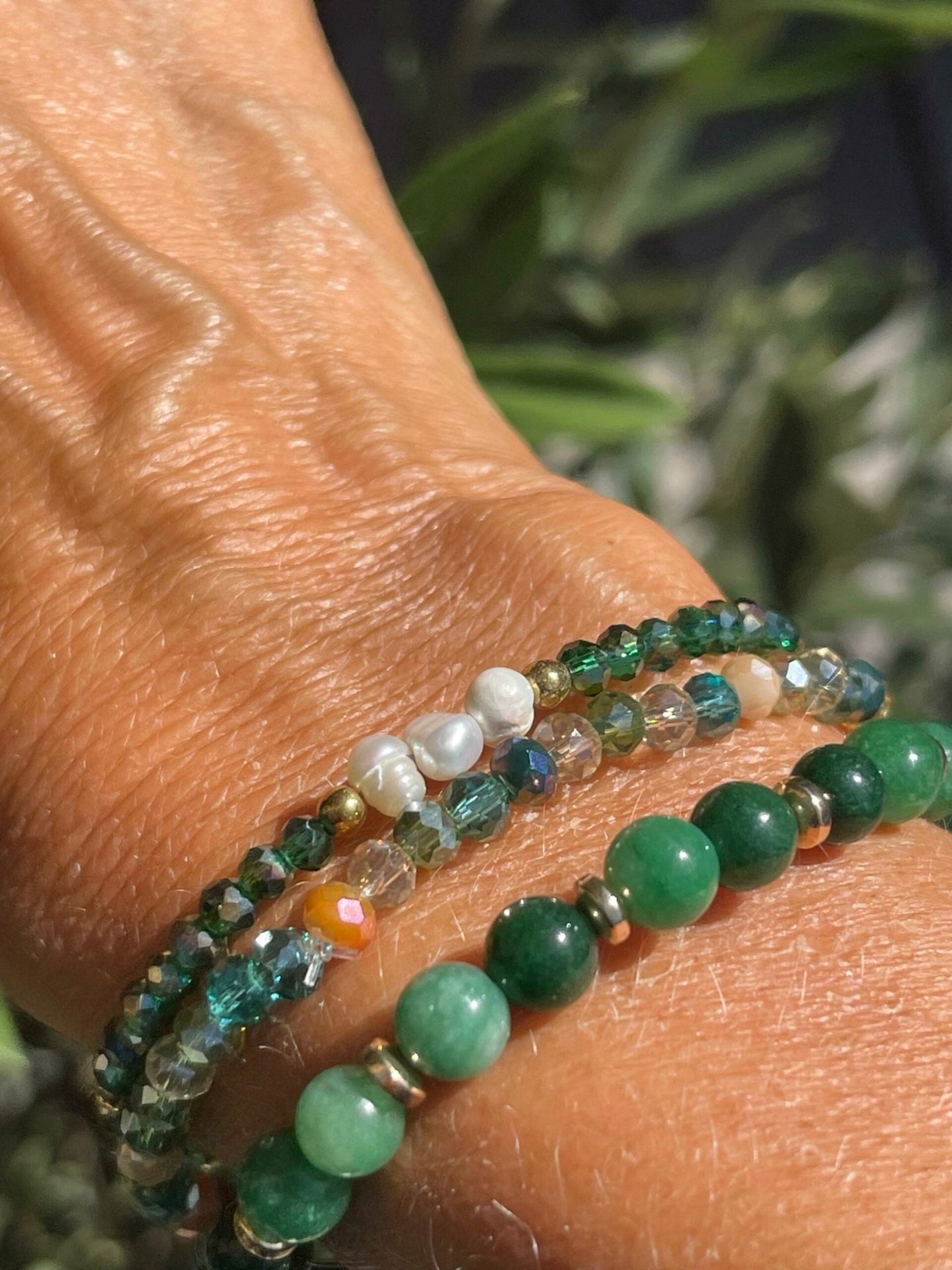 Armbånd GISELE Emerald – Sæt med 3 stk - VIAMAJA.DK