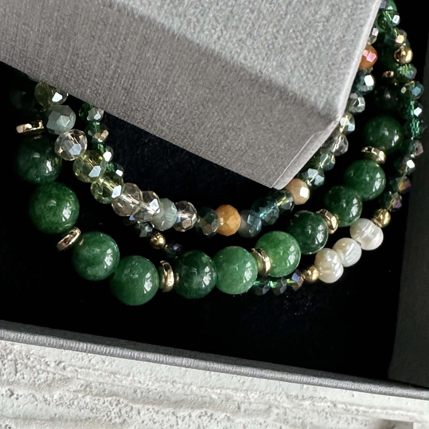 Armbånd GISELE Emerald – Sæt med 3 stk - VIAMAJA.DK