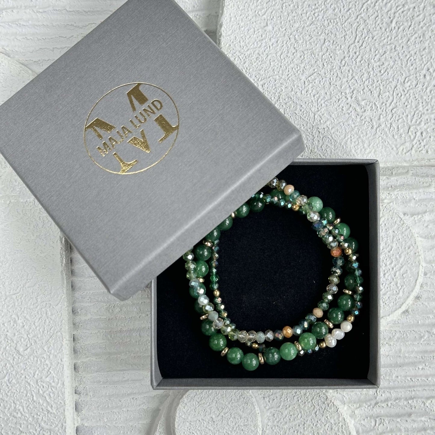 Armbånd GISELE Emerald – Sæt med 3 stk - VIAMAJA.DK