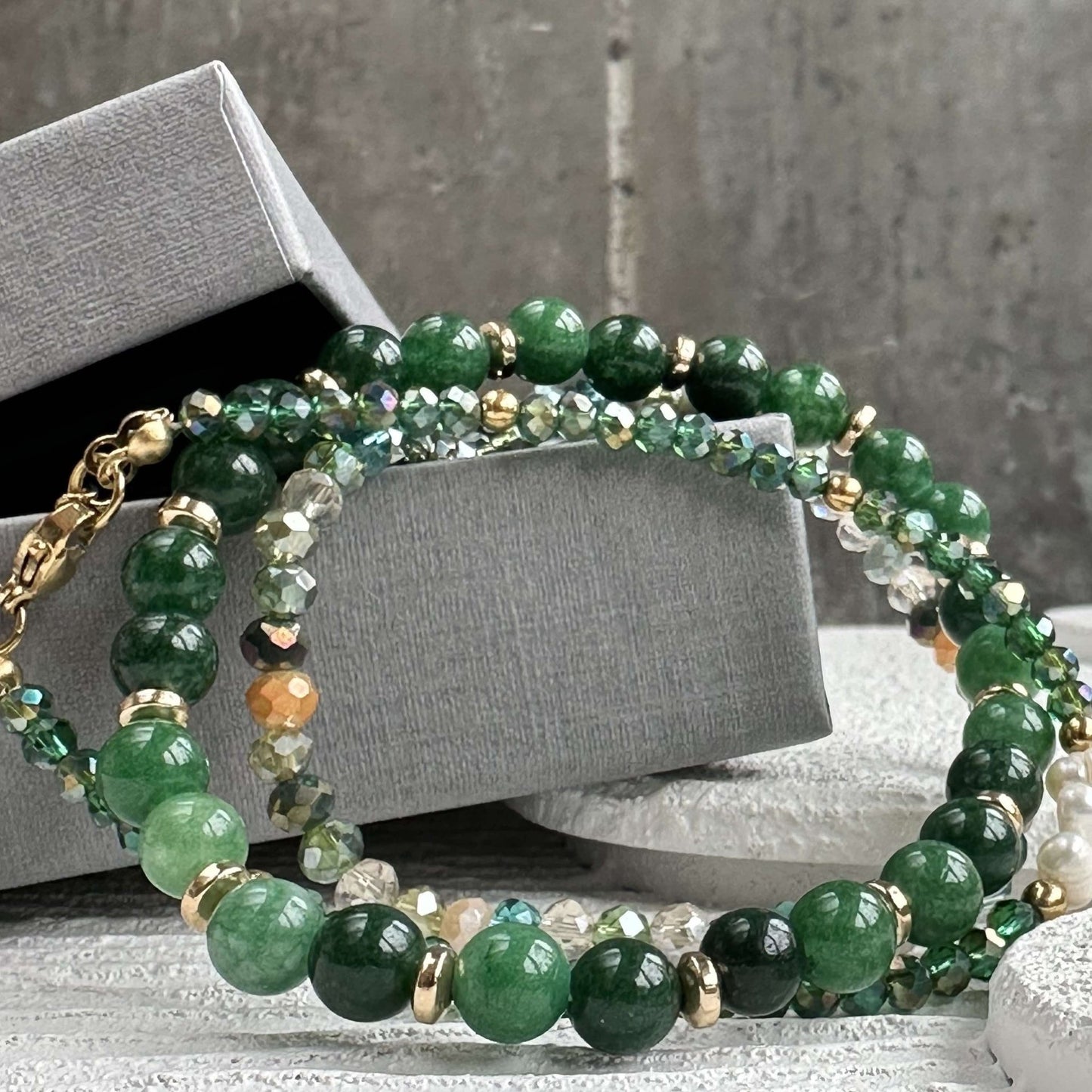 Armbånd GISELE Emerald – Sæt med 3 stk - VIAMAJA.DK