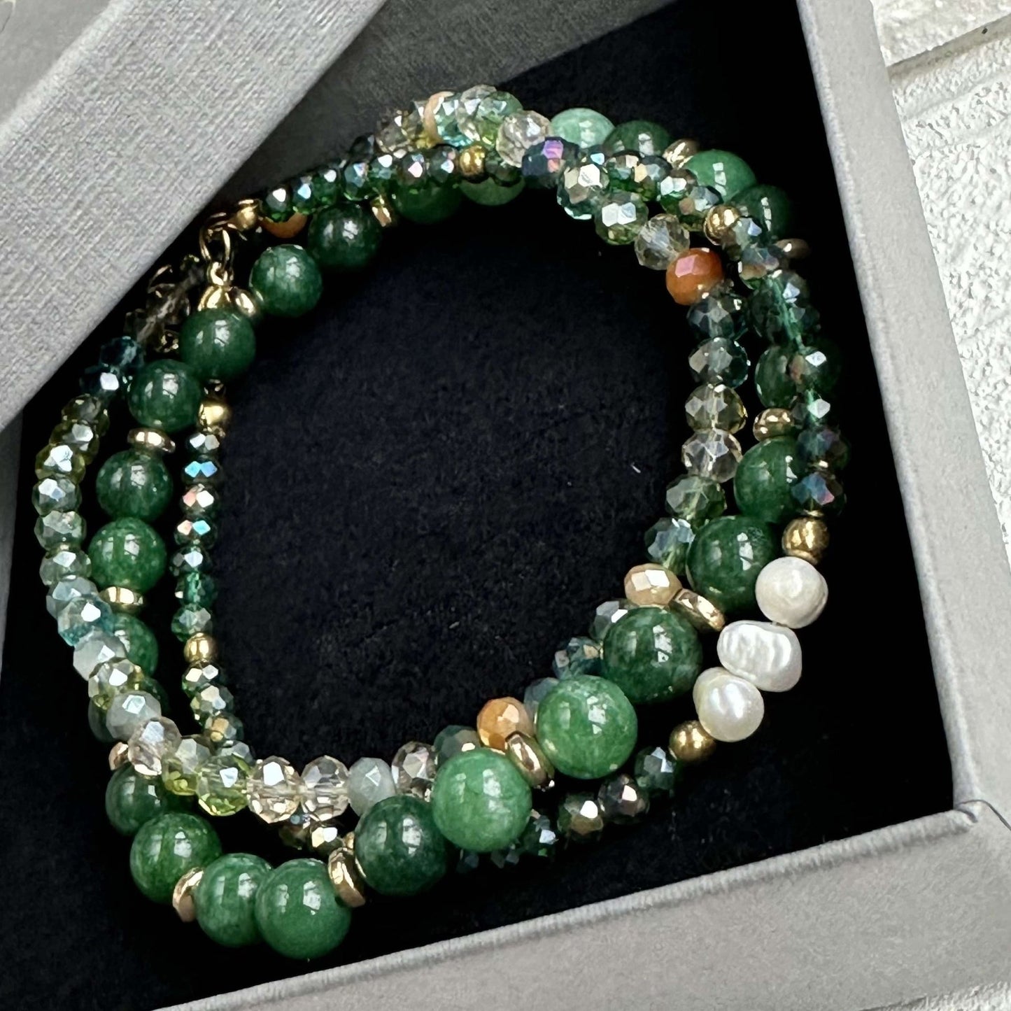 Armbånd GISELE Emerald – Sæt med 3 stk - VIAMAJA.DK