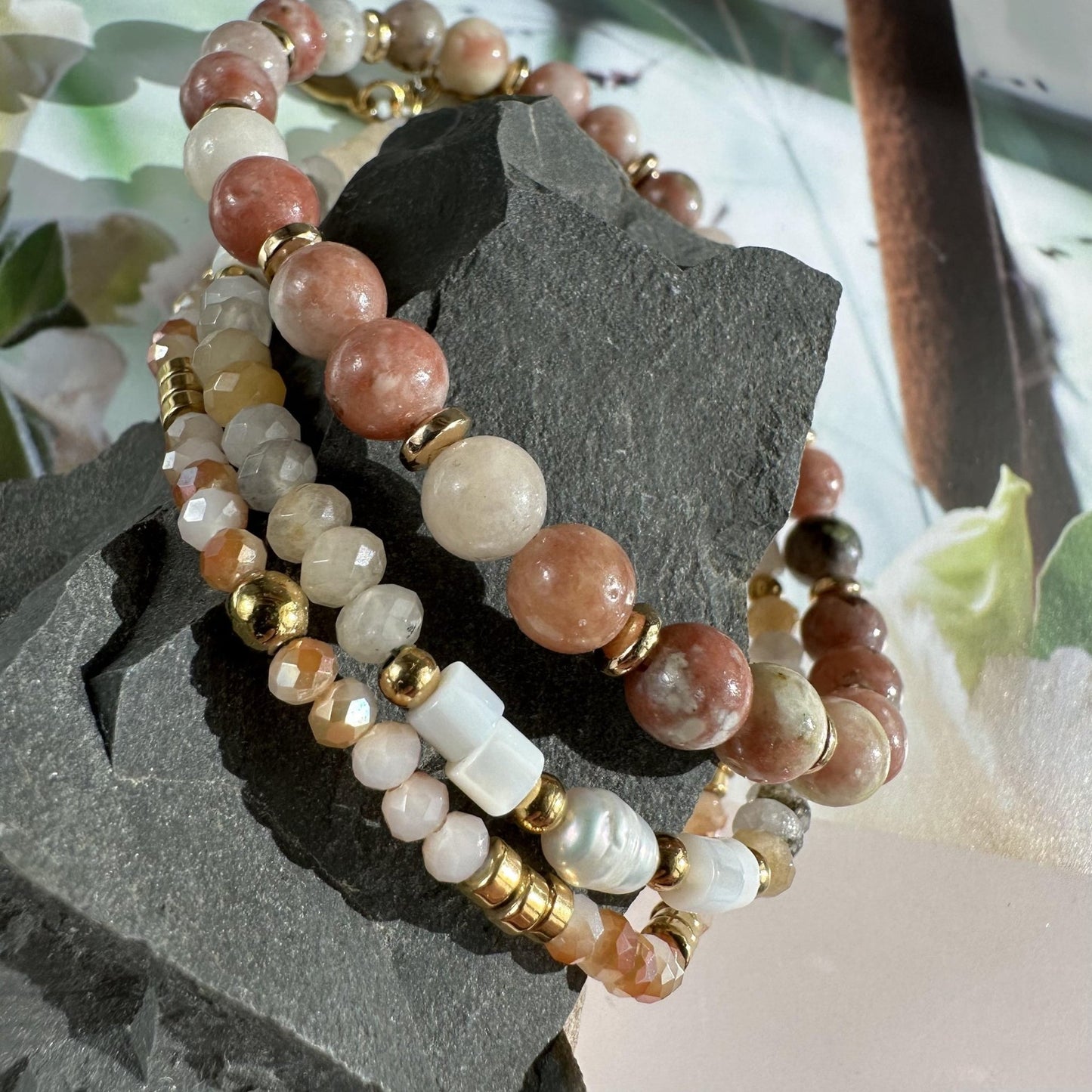 Armbånd GISELE Natur - Sæt med 3 stk - VIAMAJA.DK